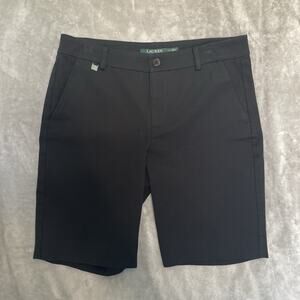LAUREN Ralph Lauren Bermuda Chino Shorts Womens Sz 4 Black 9" Stretch Golf Sport